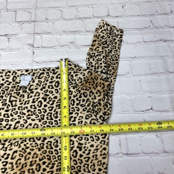 Chico's Women 3/4 Sleeve Animal Prints Blouse Top Shirt Size 1 US Medium B272 -9 - Picture 4 of 12